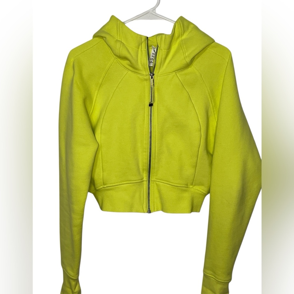 Lululemon Scuba Full-Zip Cropped Hoodie Electric Lemon | Size: 10 - Picture 2 of 4